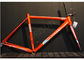 خفيفة الوزن إطار الدراجة سكانديوم ، أسود / برتقالي كامل الكربون الطريق الدراجة الإطار المزود
